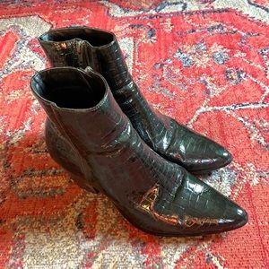 FP green crocodile vegan going west boot